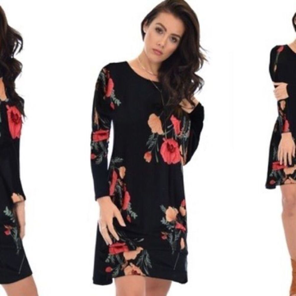 Lyss Loo WomenโsโPlus Floral Tunic Dress sz 1X NWOT # E203